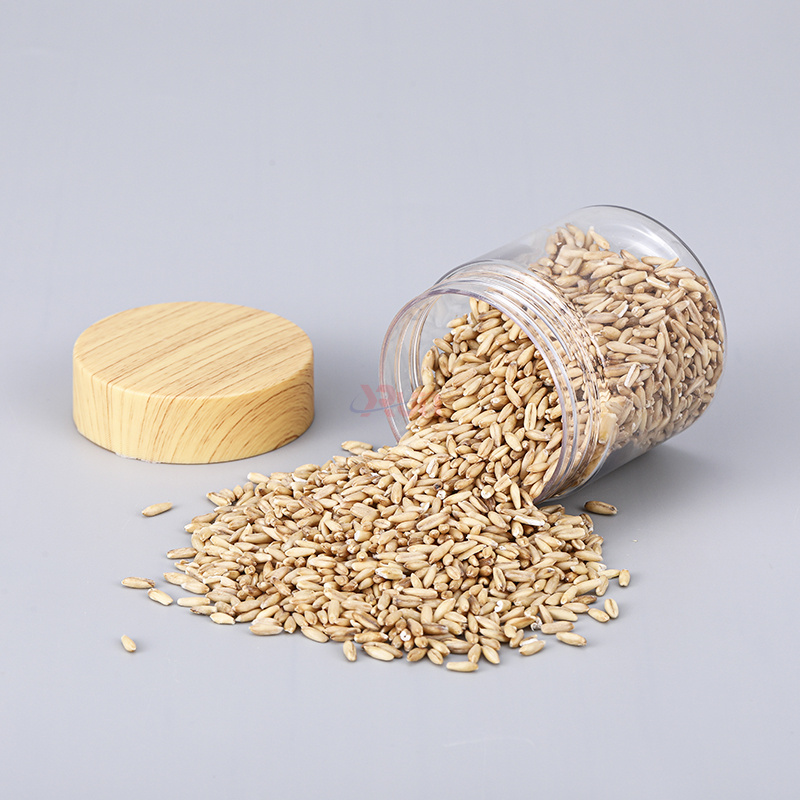 We produce PE jars for food that match the versatility of a pet plastic jar, always paired with a twist off cap and a Aluminum foil liner.
